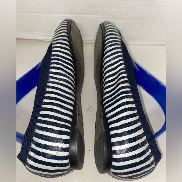 Tory Burch Caroline 2 Ballet Flats Dark Blue/White Striped Sz 6M Women’s - Picture 10 of 14